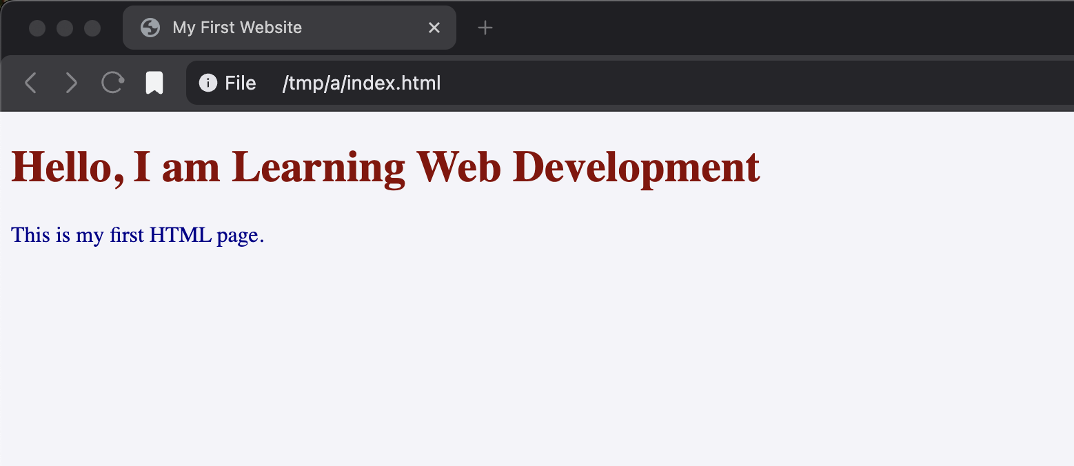 Output of internal CSS