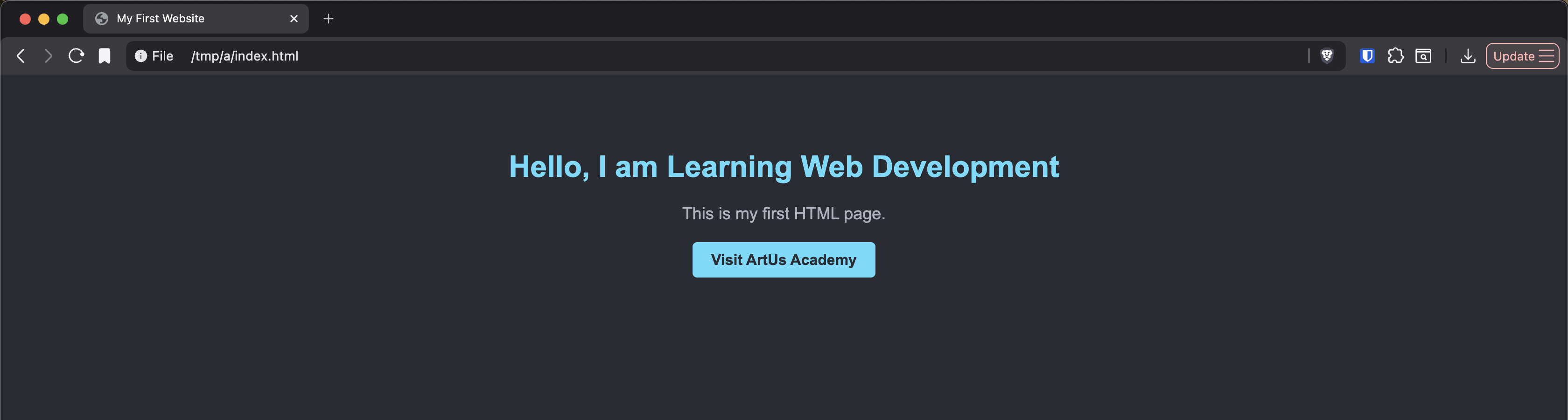 Final output for the basic CSS